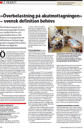 Overcrowding at the Emergency Department – A Swedish Definition is Needed [Swedish]